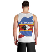 Eswatini Rhino Men Tank Top with African Map and Traditional Swazi Flag Patterns
