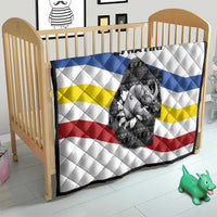 Eswatini Rhino Quilt with African Map and Traditional Swazi Flag Patterns
