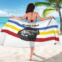 Eswatini Rhino Sarong with African Map and Traditional Swazi Flag Patterns