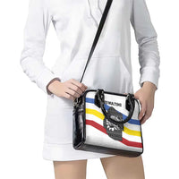 Eswatini Rhino Shoulder Handbag with African Map and Traditional Swazi Flag Patterns