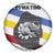 Eswatini Rhino Spare Tire Cover with African Map and Traditional Swazi Flag Patterns