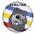 Eswatini Rhino Spare Tire Cover with African Map and Traditional Swazi Flag Patterns