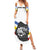 Eswatini Rhino Summer Maxi Dress with African Map and Traditional Swazi Flag Patterns