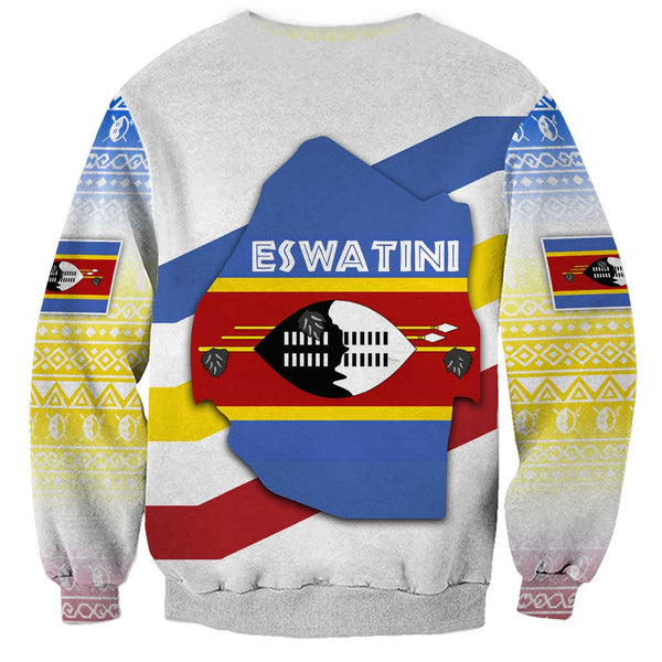 Eswatini Rhino Sweatshirt with African Map and Traditional Swazi Flag ...