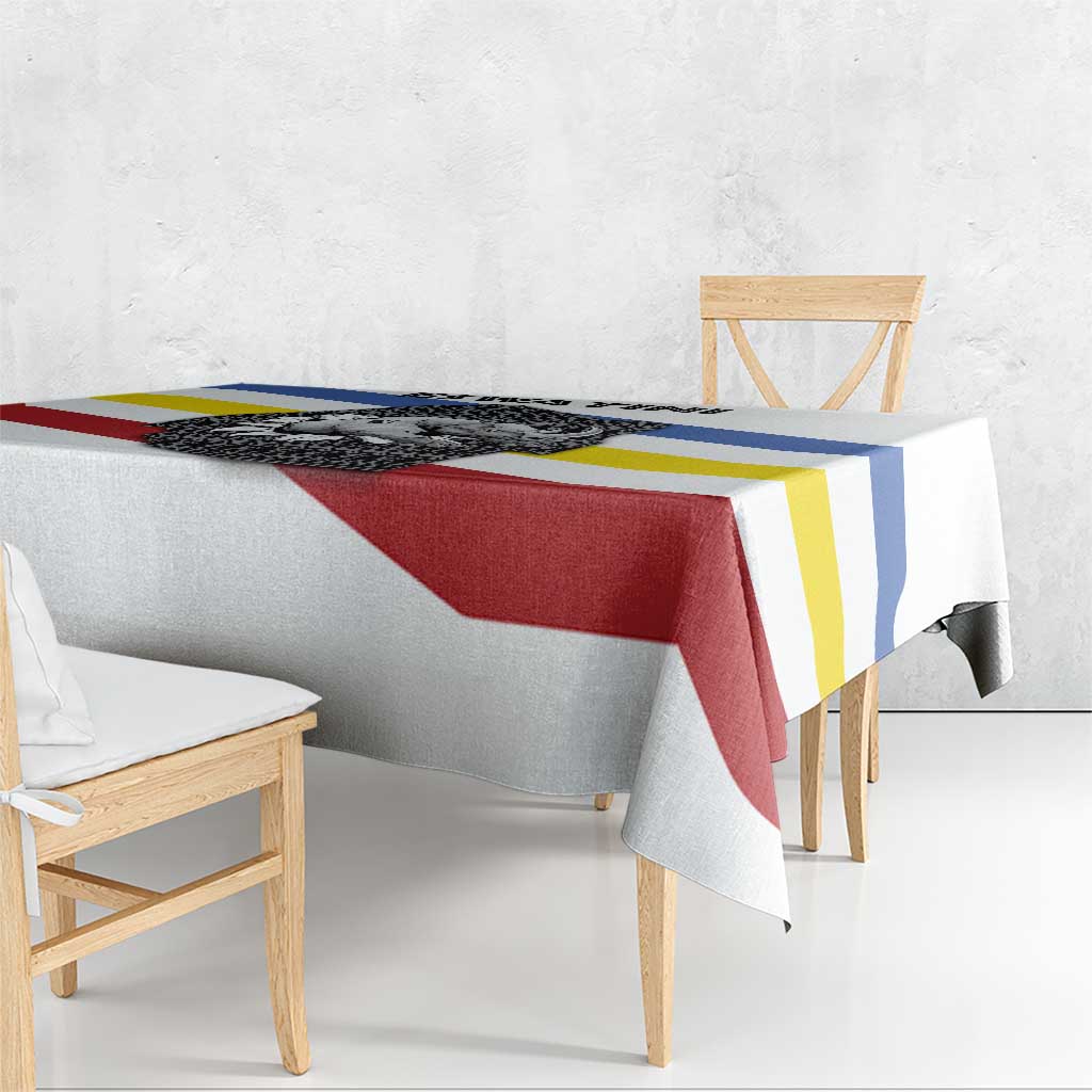 Eswatini Rhino Tablecloth with African Map and Traditional Swazi Flag Patterns