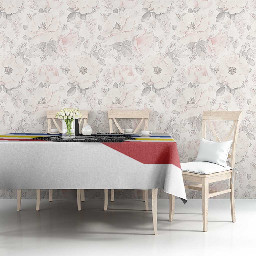 Eswatini Rhino Tablecloth with African Map and Traditional Swazi Flag Patterns