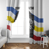 Eswatini Rhino Window Curtain with African Map and Traditional Swazi Flag Patterns