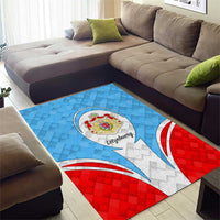 Luxembourg Area Rug with National Coat of Arms and Letzebuerg Text Design