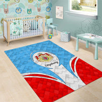 Luxembourg Area Rug with National Coat of Arms and Letzebuerg Text Design
