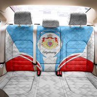 Luxembourg Back Car Seat Cover with National Coat of Arms and Letzebuerg Text Design