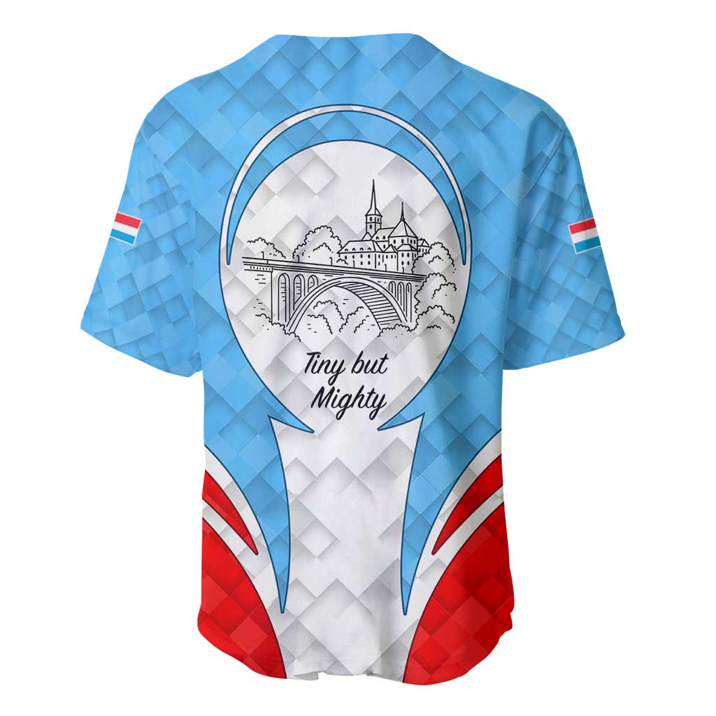 Luxembourg Baseball Jersey with National Coat of Arms and Letzebuerg Text Design