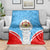 Luxembourg Blanket with National Coat of Arms and Letzebuerg Text Design