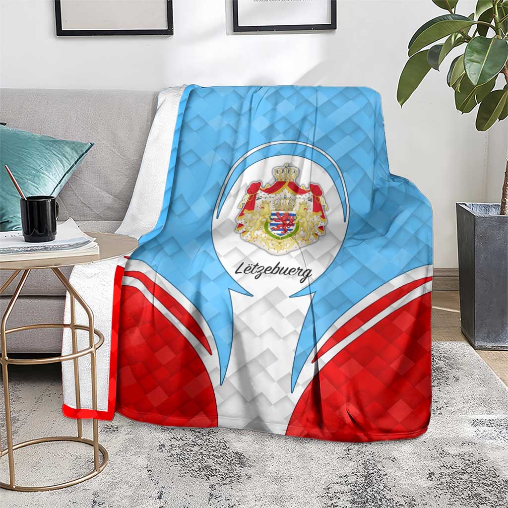 Luxembourg Blanket with National Coat of Arms and Letzebuerg Text Design