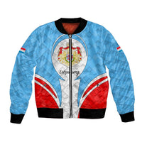 Luxembourg Bomber Jacket with National Coat of Arms and Letzebuerg Text Design