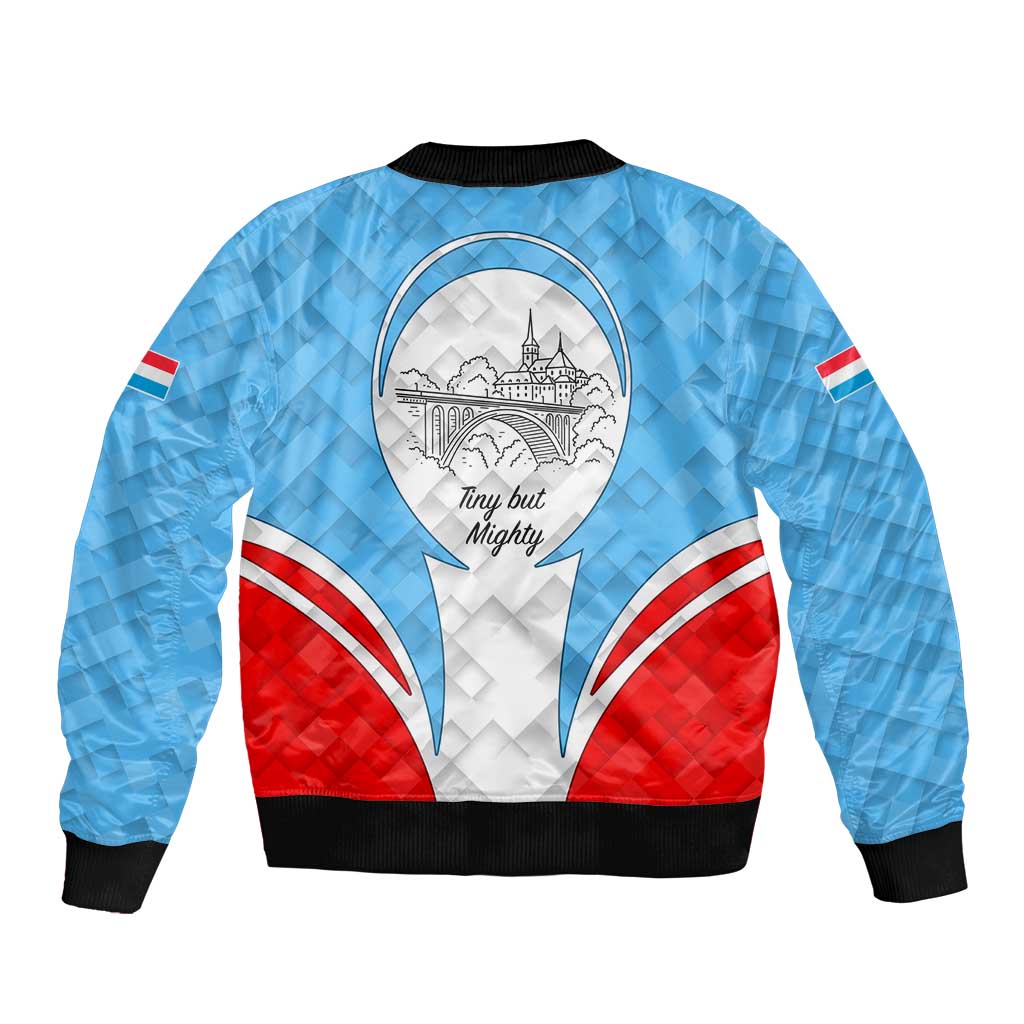 Luxembourg Bomber Jacket with National Coat of Arms and Letzebuerg Text Design