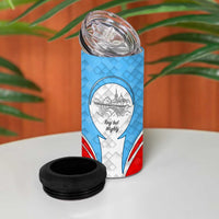 Luxembourg 4 in 1 Can Cooler Tumbler with National Coat of Arms and Letzebuerg Text Design