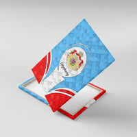 Luxembourg Canvas Wall Art with National Coat of Arms and Letzebuerg Text Design