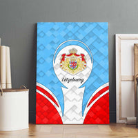 Luxembourg Canvas Wall Art with National Coat of Arms and Letzebuerg Text Design