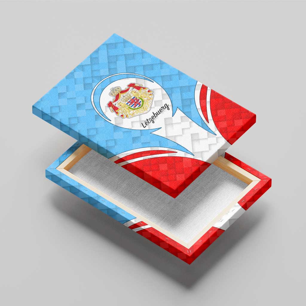 Luxembourg Canvas Wall Art with National Coat of Arms and Letzebuerg Text Design