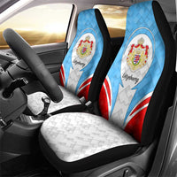 Luxembourg Car Seat Cover with National Coat of Arms and Letzebuerg Text Design