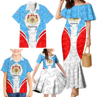 Luxembourg Family Matching Mermaid Dress and Hawaiian Shirt with National Coat of Arms and Letzebuerg Text Design
