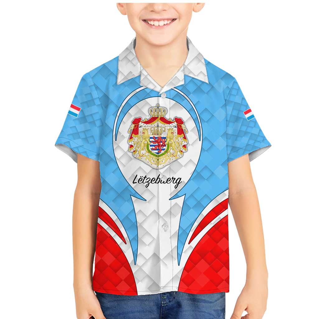 Luxembourg Family Matching Mermaid Dress and Hawaiian Shirt with National Coat of Arms and Letzebuerg Text Design