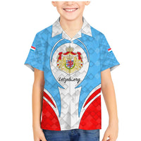 Luxembourg Family Matching Mermaid Dress and Hawaiian Shirt with National Coat of Arms and Letzebuerg Text Design