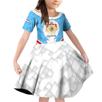 Luxembourg Family Matching Off Shoulder Short Dress and Hawaiian Shirt with National Coat of Arms and Letzebuerg Text Design