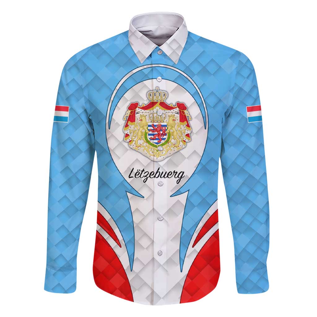 Luxembourg Family Matching Short Sleeve Bodycon Dress and Hawaiian Shirt with National Coat of Arms and Letzebuerg Text Design