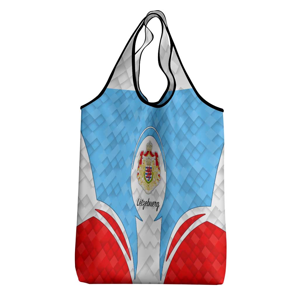 Luxembourg Grocery Bag with National Coat of Arms and Letzebuerg Text Design