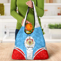 Luxembourg Grocery Bag with National Coat of Arms and Letzebuerg Text Design