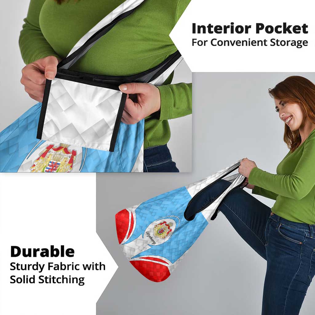 Luxembourg Grocery Bag with National Coat of Arms and Letzebuerg Text Design