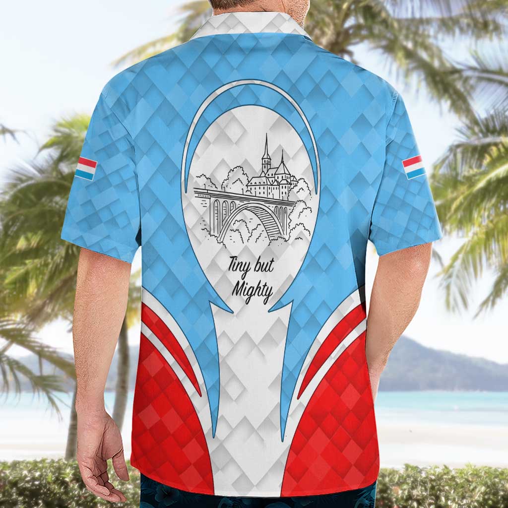 Luxembourg Hawaiian Shirt with National Coat of Arms and Letzebuerg Text Design