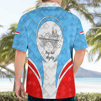 Luxembourg Hawaiian Shirt with National Coat of Arms and Letzebuerg Text Design