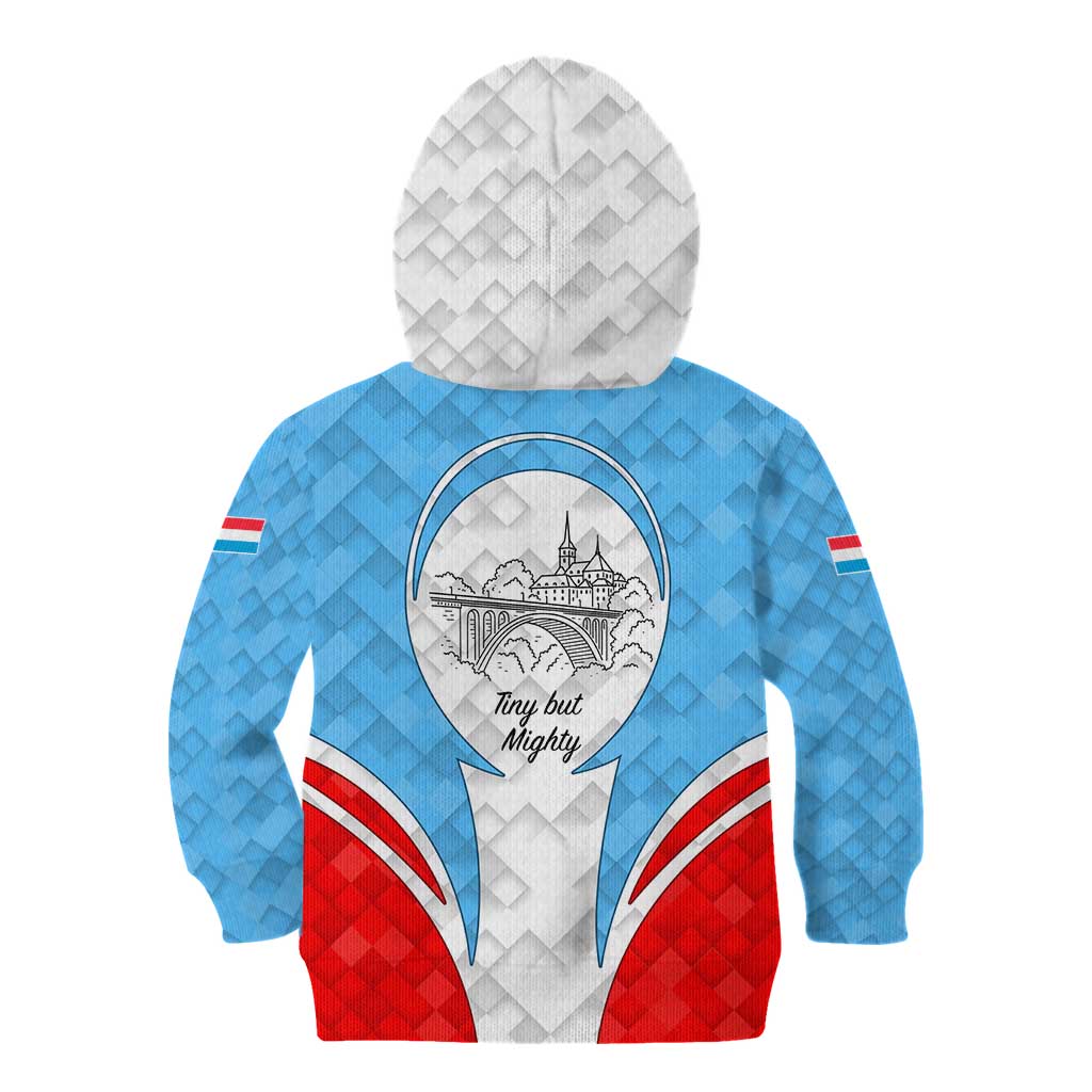 Luxembourg Kid Hoodie with National Coat of Arms and Letzebuerg Text Design