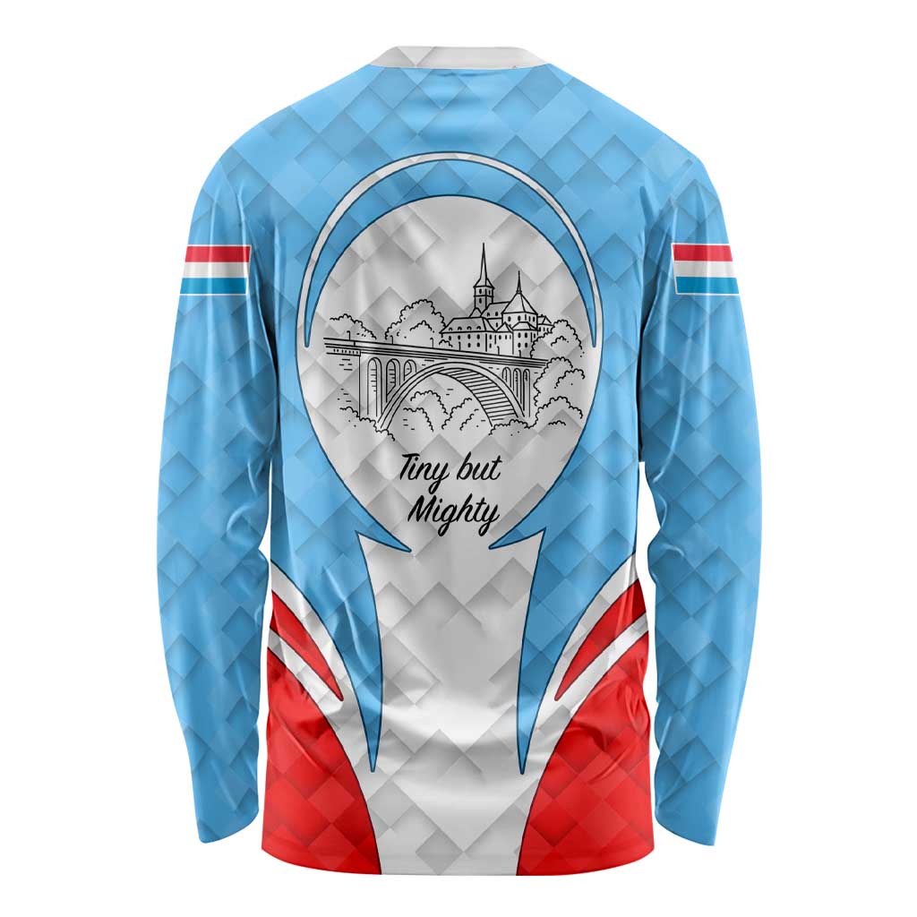 Luxembourg Long Sleeve Shirt with National Coat of Arms and Letzebuerg Text Design