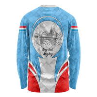 Luxembourg Long Sleeve Shirt with National Coat of Arms and Letzebuerg Text Design