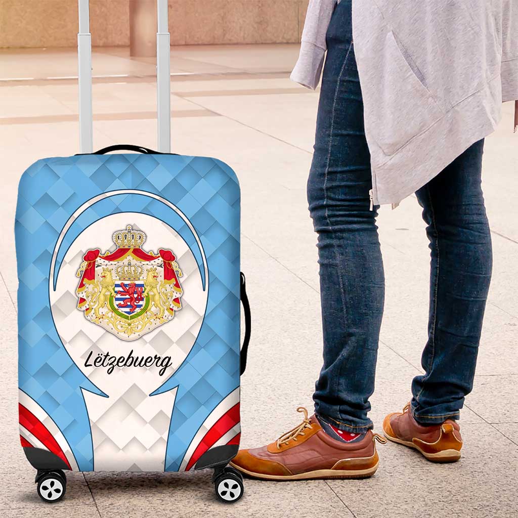 Luxembourg Luggage Cover with National Coat of Arms and Letzebuerg Text Design