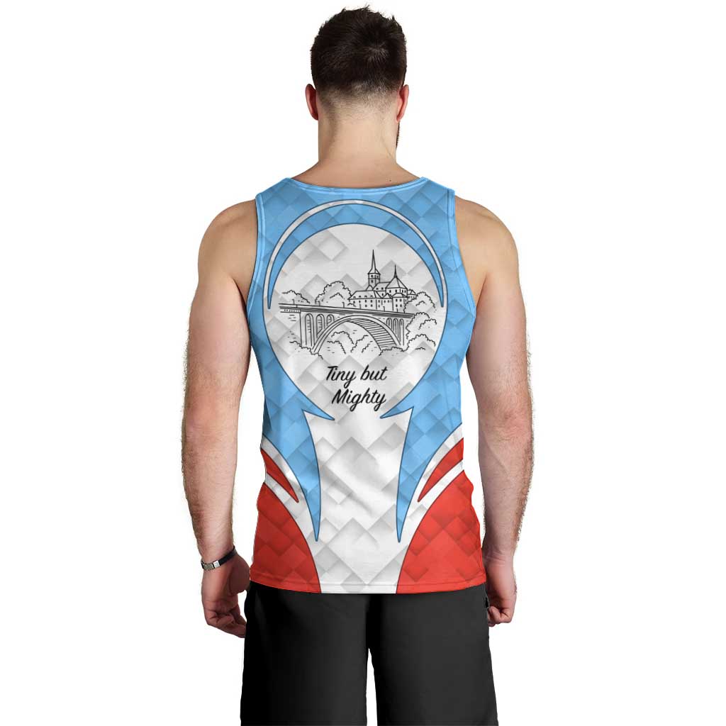 Luxembourg Men Tank Top with National Coat of Arms and Letzebuerg Text Design
