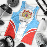 Luxembourg Men Tank Top with National Coat of Arms and Letzebuerg Text Design