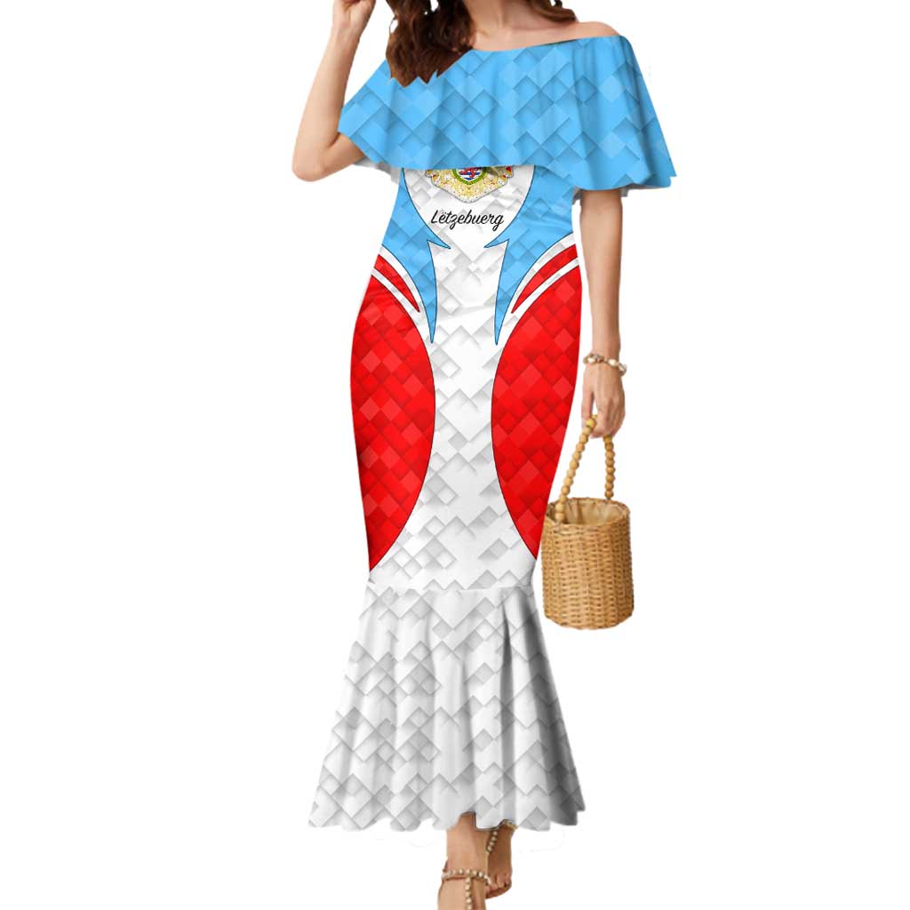 Luxembourg Mermaid Dress with National Coat of Arms and Letzebuerg Text Design