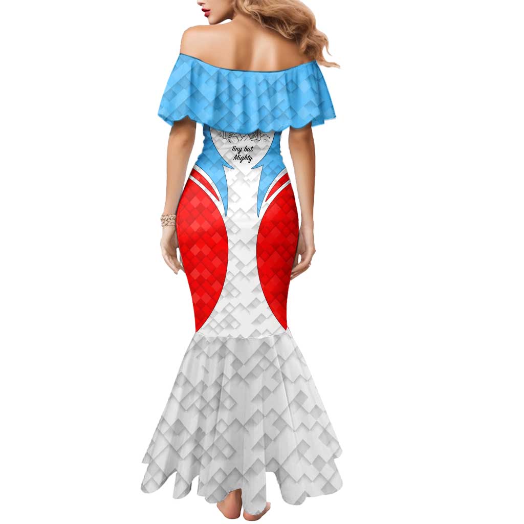 Luxembourg Mermaid Dress with National Coat of Arms and Letzebuerg Text Design