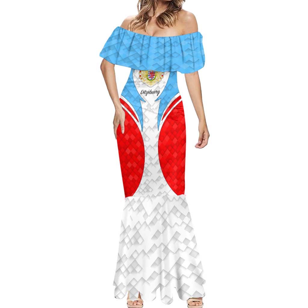Luxembourg Mermaid Dress with National Coat of Arms and Letzebuerg Text Design