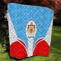 Luxembourg Quilt with National Coat of Arms and Letzebuerg Text Design
