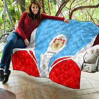 Luxembourg Quilt with National Coat of Arms and Letzebuerg Text Design