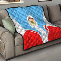 Luxembourg Quilt with National Coat of Arms and Letzebuerg Text Design