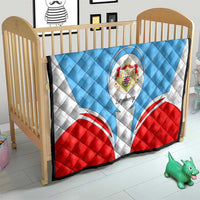 Luxembourg Quilt with National Coat of Arms and Letzebuerg Text Design