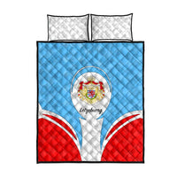 Luxembourg Quilt Bed Set with National Coat of Arms and Letzebuerg Text Design