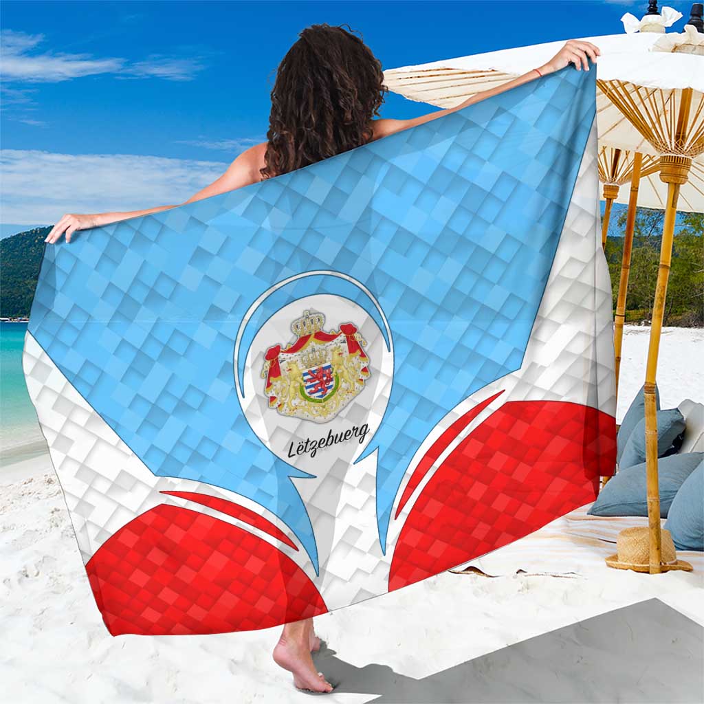 Luxembourg Sarong with National Coat of Arms and Letzebuerg Text Design