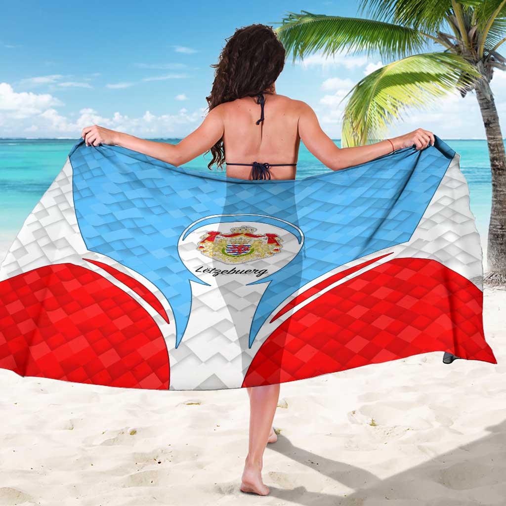 Luxembourg Sarong with National Coat of Arms and Letzebuerg Text Design